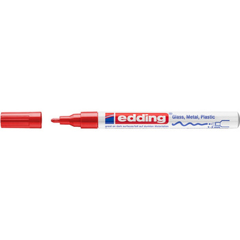Marker olejowy połyskujący e-751 EDDING, 1-2 mm, czerwony