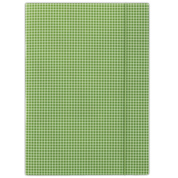 Teczka z gumką DONAU, karton, A4, 400gsm, 3-skrz., zielona w kratę