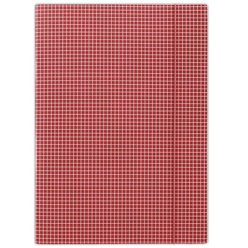Teczka z gumką DONAU, karton, A4, 400gsm, 3-skrz., czerwona w kratę