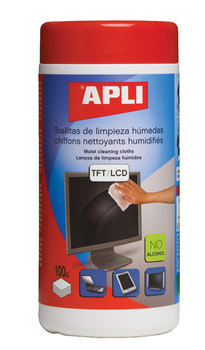 Ściereczki do czyszczenia ekranów APLI, tuba, 100szt.