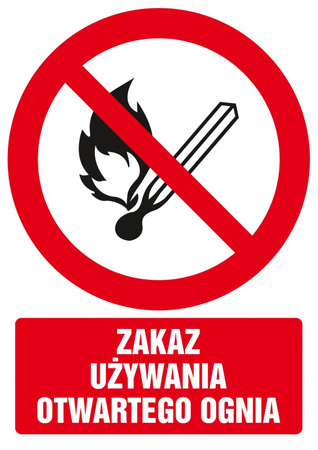 Znak TDC, Zakaz używania otwartego ognia