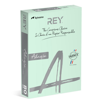 Papier ksero REY ADAGIO, A4, 80gsm, 81 j.zielony VIVE/BRIGHT *RYADA080X434 R200, 500 ark.