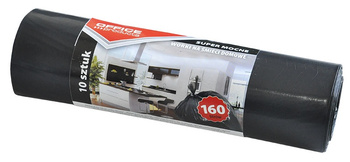 Worki na śmieci domowe OFFICE PRODUCTS, super mocne (LDPE), 160l, 10szt., czarne