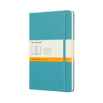 Notes MOLESKINE Classic L (13x21 cm) w linie, twarda oprawa, reef blue, 240 stron, niebieski