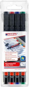 Foliopis e-140/4 S EDDING, 0,3 mm, 4 szt., zawieszka, mix kolorów
