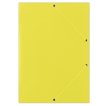 Teczka z gumką DONAU, karton, A4, 400gsm, 3-skrz., żółta