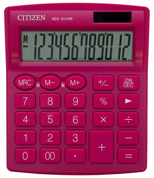 Kalkulator biurowy CITIZEN SDC-812NRPKE, 12-cyfrowy, 127x105mm, różowy