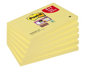 Karteczki samoprzylepne POST-IT® Super Sticky, 127x76mm, 6x90 kart., żółte
