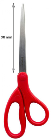 Nożyczki biurowe SCOTCH® (1408), uniwersalne, 20,5cm, czerwone