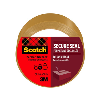 Taśma pakowa SCOTCH Secure Seal, 50mm, 50m, brązowa