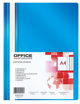 Skoroszyt OFFICE PRODUCTS, PP, A4, miękki, 100/170mikr., niebieski