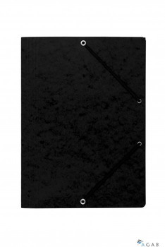 Teczka z gumką rogi DOTTS A4 preszpan czarna 390g