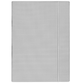 Teczka z gumką DONAU, karton, A4, 400gsm, 3-skrz., biała w kratę