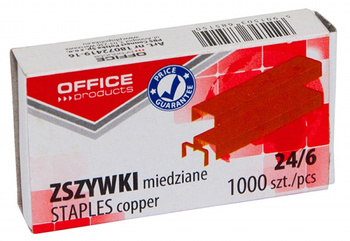 Zszywki OFFICE PRODUCTS, 24/6, miedziane, 1000szt.