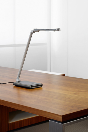 Lampka LED na biurko MAULpure, 9W, ze ściemniaczem, srebrna