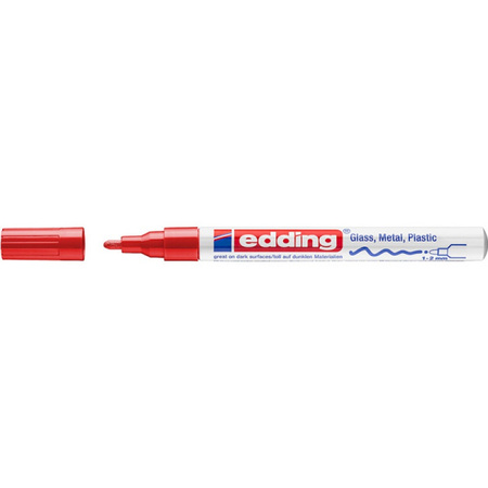 Marker olejowy połyskujący e-751 EDDING, 1-2 mm, czerwony