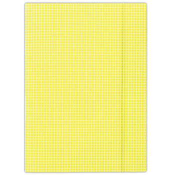 Teczka z gumką DONAU, karton, A4, 400gsm, 3-skrz., żółta w kratę