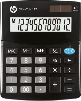 Kalkulator biurowy HP-OC 112/INT BX, 12-cyfr. wyświetlacz, 125x101x33mm, czarny