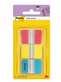 Zakładki indeksujące POST-IT® do archiwizacji (686-RYB), PP, silne, 38x25,4mm, 3x22 kart., mix kolorów