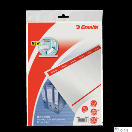 Etykiety do segregatorów 36x192mm(10x6) białe samop. ESSELTE 20823