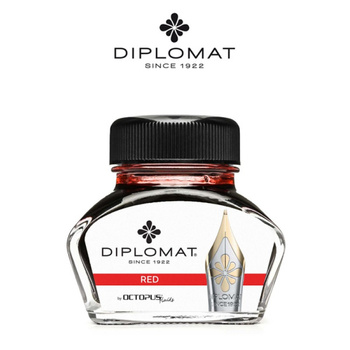 Atrament do piór wiecznych DIPLOMAT, w kałamarzu, 30 ml, czerwony