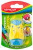 Temperówka KEYROAD Cheese, plastikowa, podwójna, z pojemnikiem, blister, mix kolorów