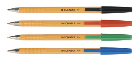 Długopis Q-CONNECT z wymiennym wkładem 0,4mm (linia), czarny