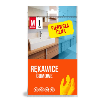 Rękawice gumowe FIXI, rozmiar M, 1 para, żółte