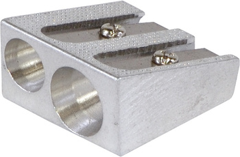 Temperówka DONAU, aluminiowa, podwójna, srebrna