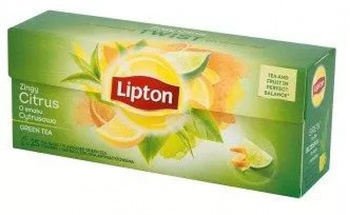 Herbata LIPTON Green Tea, 25 torebek, cytrusowa