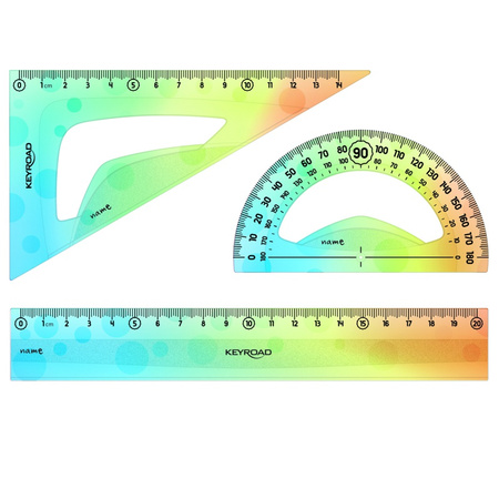 Zestaw geometryczny KEYROAD, pastel, 20 cm, 3 szt., zawieszka, mix kolorów