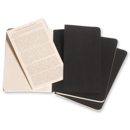 Zestaw 3 Zeszytów MOLESKINE Cahier Journals P (9x14cm) w linie, 64 strony, czarny