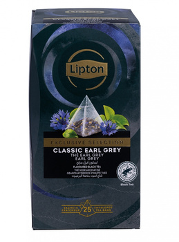 Herbata LIPTON, piramidki, Exclusive Selection, Earl Grey, 25 torebek