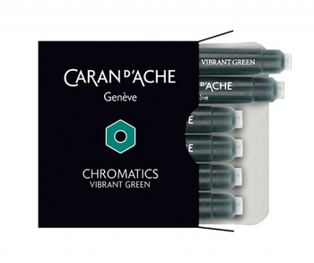 Naboje CARAN D'ACHE Chromatics Vibrant Green, 6szt., ciemonozielone