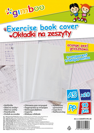 Okładka na zeszyt GIMBOO, groszkowa, A5, 90mikr., transparentna