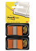 Zakładki indeksujące POST-IT® (680-O2EU), PP, 25,4x43,2mm, 2x50 kart., pomarańczowy