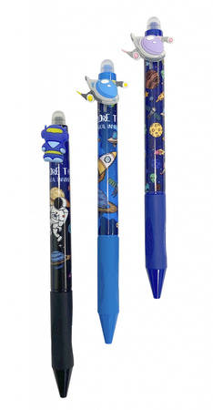 Długopis wymazywalny dla dzieci GIMBOO, automatyczny, kosmos/potworki, pakowany w displayu, mix kolorów/wzorów