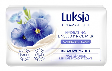 Kremowe mydło w kostce LUKSJA, len, 90g