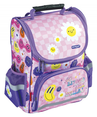 Tornister szkolny KEYROAD Premium, 38x28x18 cm, Smile