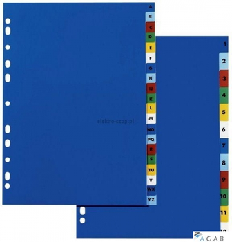 Przekładki OXFORD  A4 z kolorowego PP ALFABETYCZNE A-Z 100204724