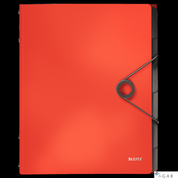 Teczka segregująca 6 przekładek jasnoczerwona PP LEITZ SOLID 45691020