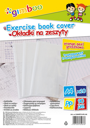 Okładka na zeszyt GIMBOO, groszkowa, A4, 90mikr., transparentna