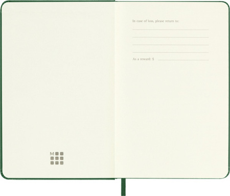 Notes MOLESKINE Classic P (9x14 cm) w linie, twarda oprawa, myrtle green, 192 strony, zielony