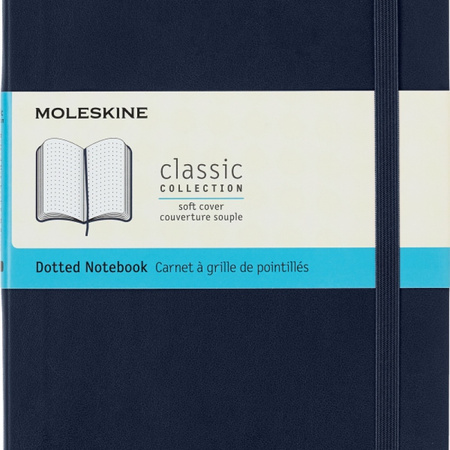 Notes MOLESKINE L (13x21cm) w kropki, miękka oprawa, sapphire blue, 192 strony, niebieski