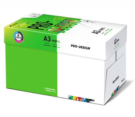 Papier ksero PRO-DESIGN FSC, satynowany, klasa A++, A3, 168CIE, 120gsm, 250 ark.