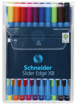 Zestaw długopisów w etui SCHNEIDER Slider Edge, XB, 10 szt., miks kolorów