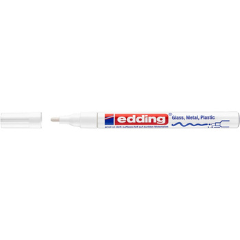 Marker olejowy połyskujący e-751 EDDING, 1-2 mm, biały