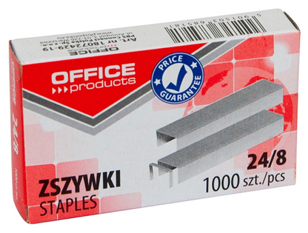 Zszywki OFFICE PRODUCTS, 24/8, 1000szt.