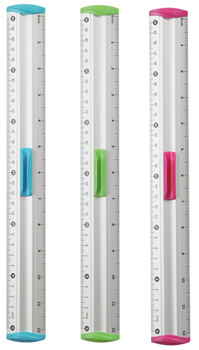 Linijka z uchwytem KEYROAD Measure Clip, 30 cm, pakowane w display, mix kolorów