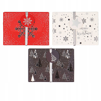 Pudełko na karty podarunkowe INCOOD, świąteczne, 11x8x1cm, 3 szt. mix wzorów